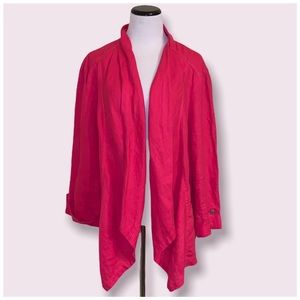 Chico’s red open front 100% linen jacket XL / 16